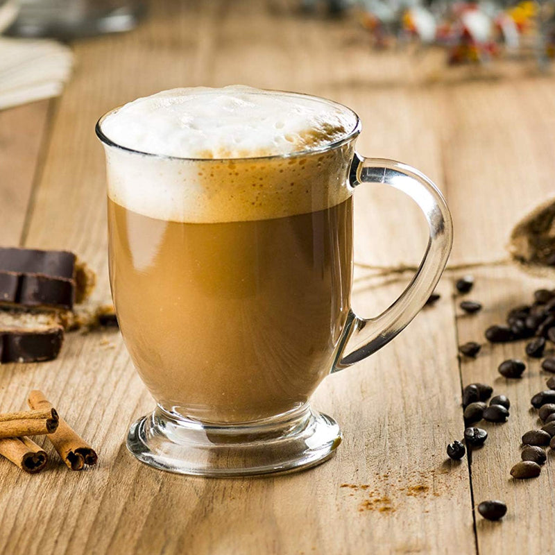 450ml/15oz Coffee Glass Clear Coffee Cup with Handle for Latte Cappuccino Hot Beverages