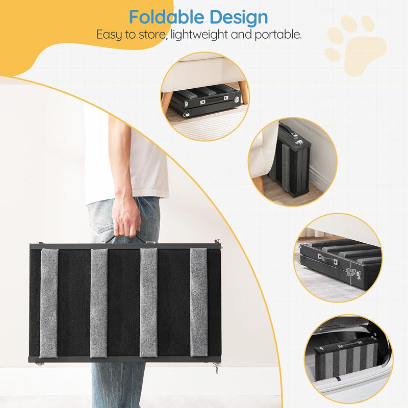Dog Ramp 51.2" Long Foldable Dog Ramp Adjustable from 11.8" to 29.5" Portable Dog Ramp