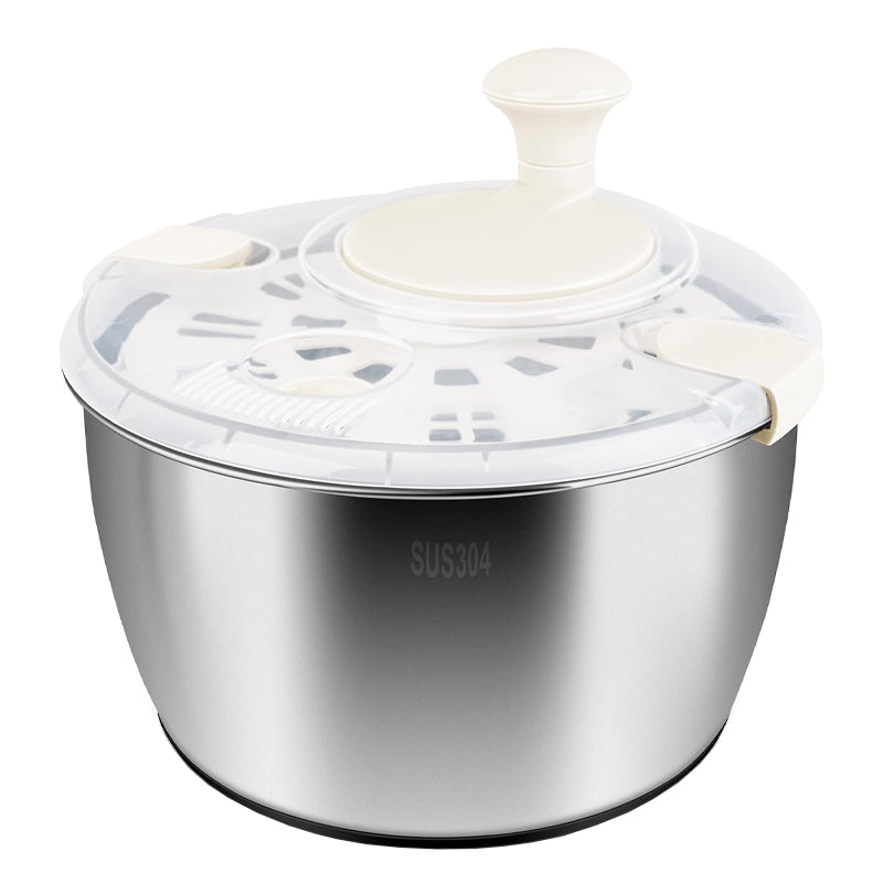 5Qt Stainless Steel Salad Spinner Large Vegetable Dryer with Drain Bowl Colander Spinner