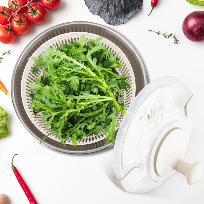 5Qt Stainless Steel Salad Spinner Large Vegetable Dryer with Drain Bowl Colander Spinner