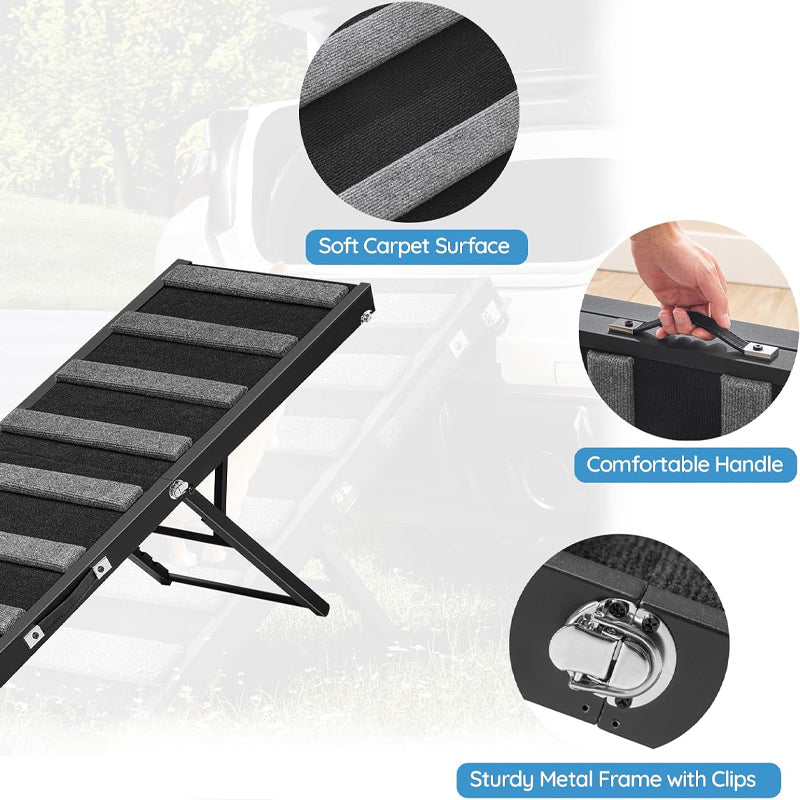 Dog Ramp 51.2" Long Foldable Dog Ramp Adjustable from 11.8" to 29.5" Portable Dog Ramp