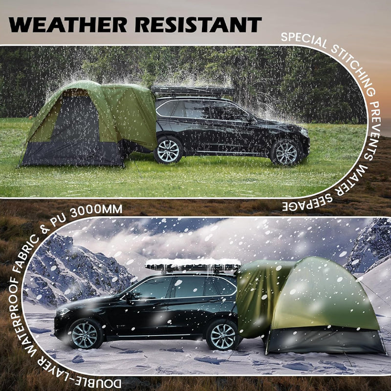 8'W × 8'L × 7.2'H SUV Camping Tent PU3000mm Double Layer Design SUV Tent for Camping with Rainfly