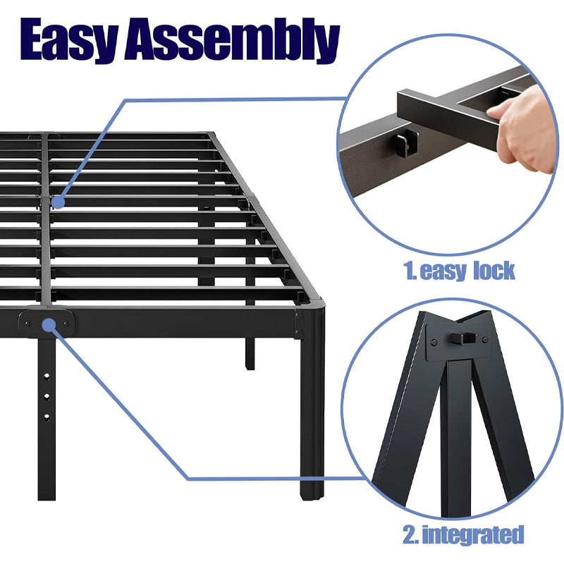 18 Inch Queen Bed Frame 3000 lbs Loading Capacity Metal Bed Frame Platform Durable Stable