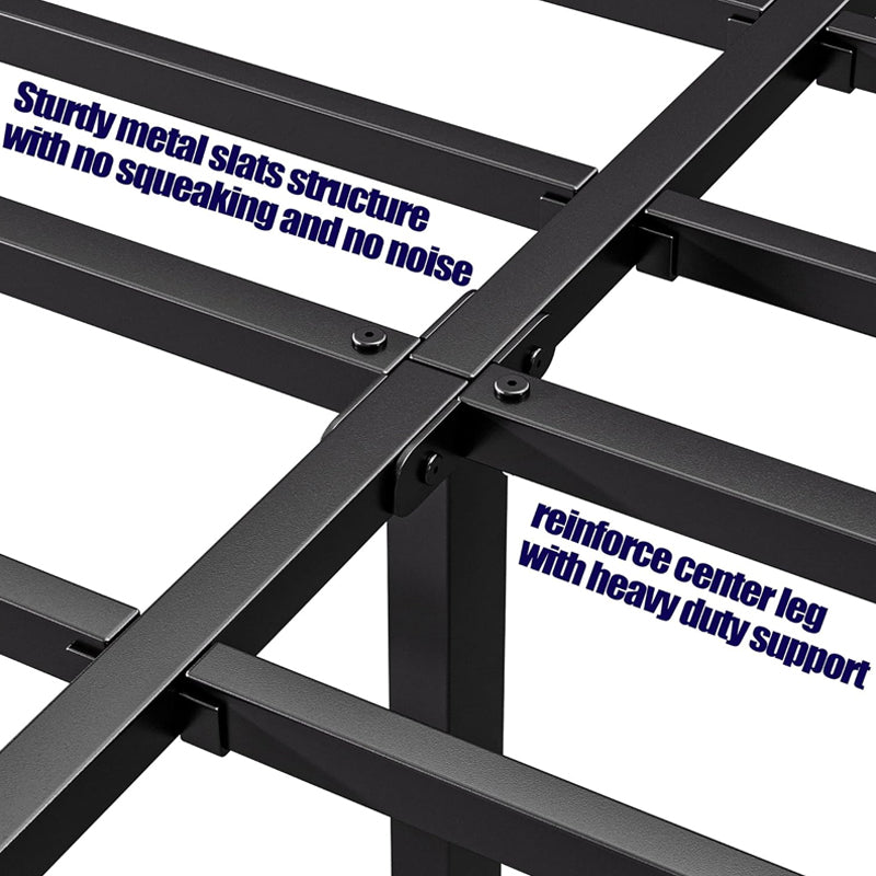 18 Inch Queen Bed Frame 3000 lbs Loading Capacity Metal Bed Frame Platform Durable Stable