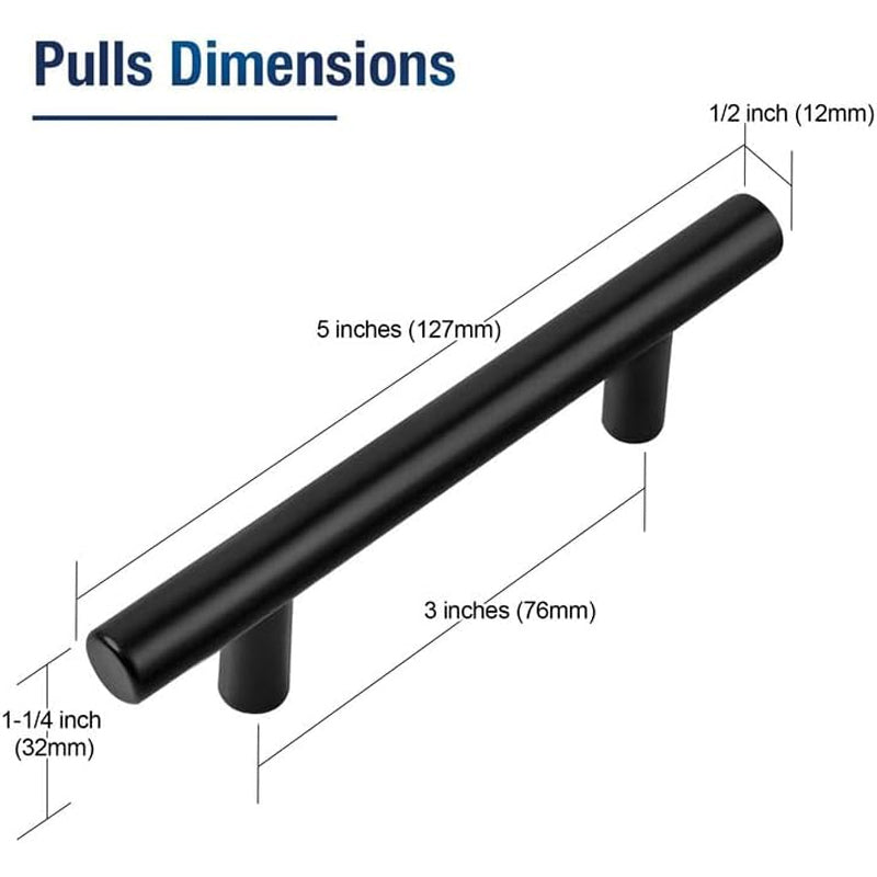 3in / 76mm Cabinet Pull 30pcs Stainless Steel Hole Center Kitchen Cabinet Handle for Cabinet Cupboard