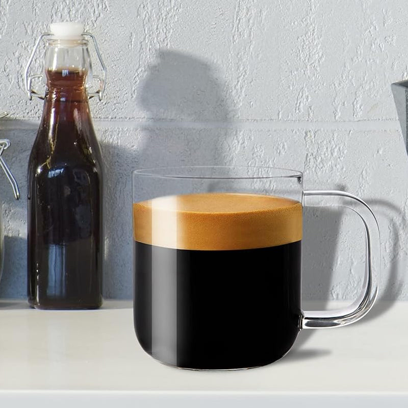 480ml/16oz Large Coffee Glass Hot/Cold Coffee Cup Tea Beverage Drinking Glass