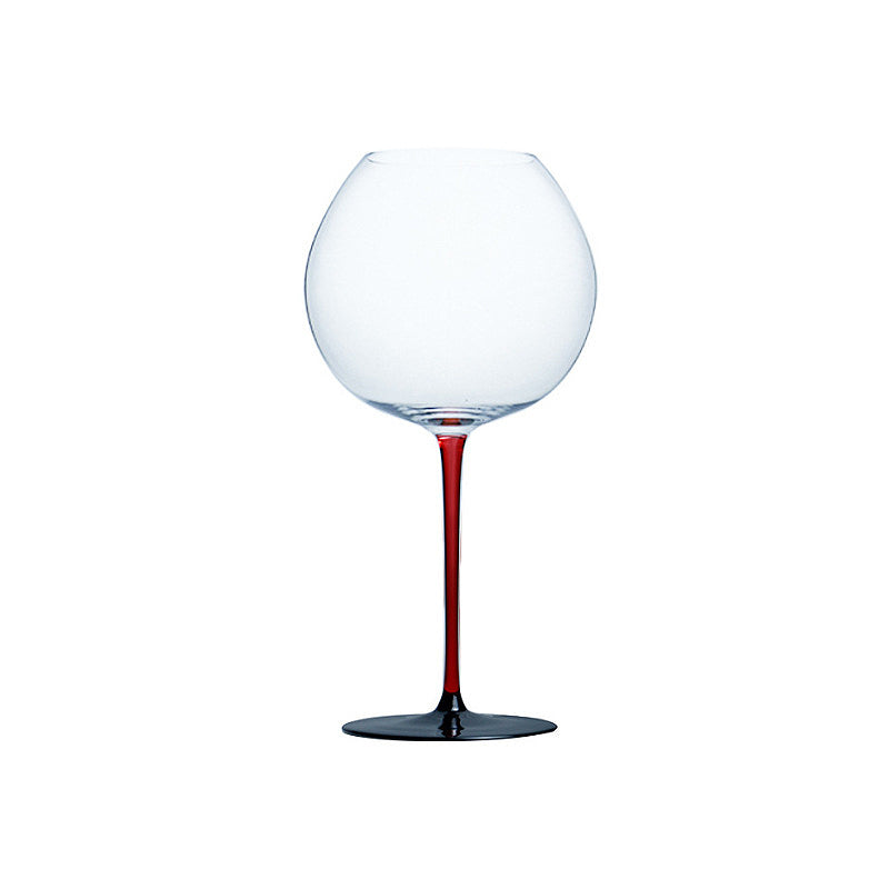 Crystal Wine Glass Stemware 850ml Burgundy Red Wine Goblet 10pcs Red Column Black Bottom