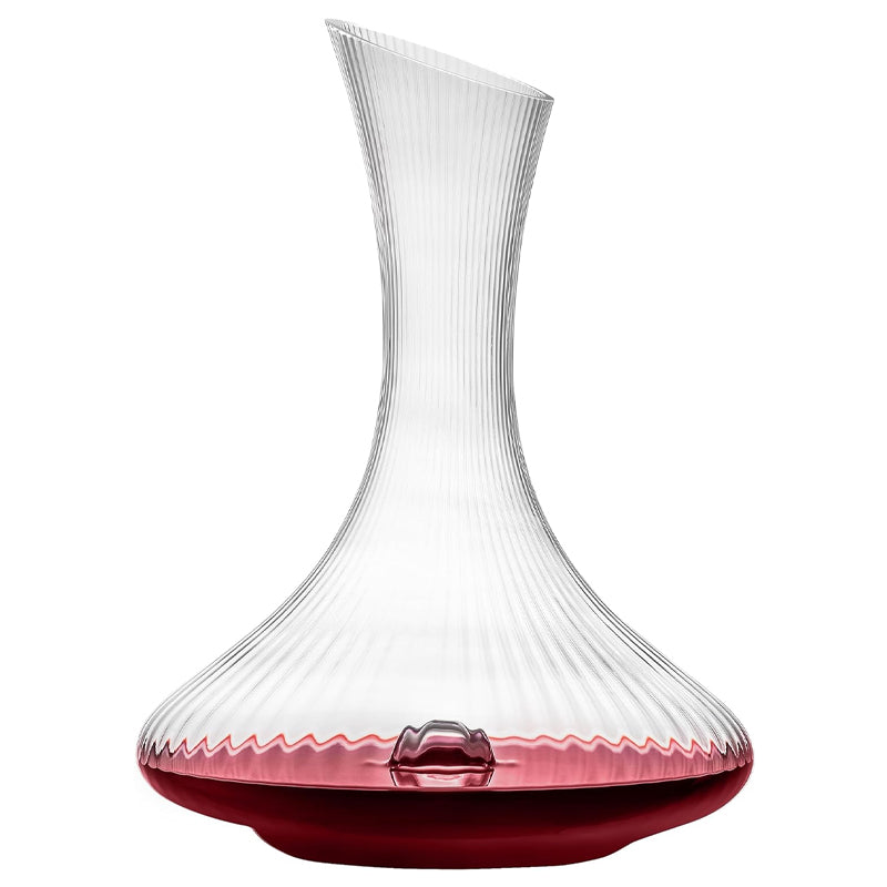 750ml Wine Decanter Lead-Free Crystal Glass Vertical Stripe Design Wine Accessories