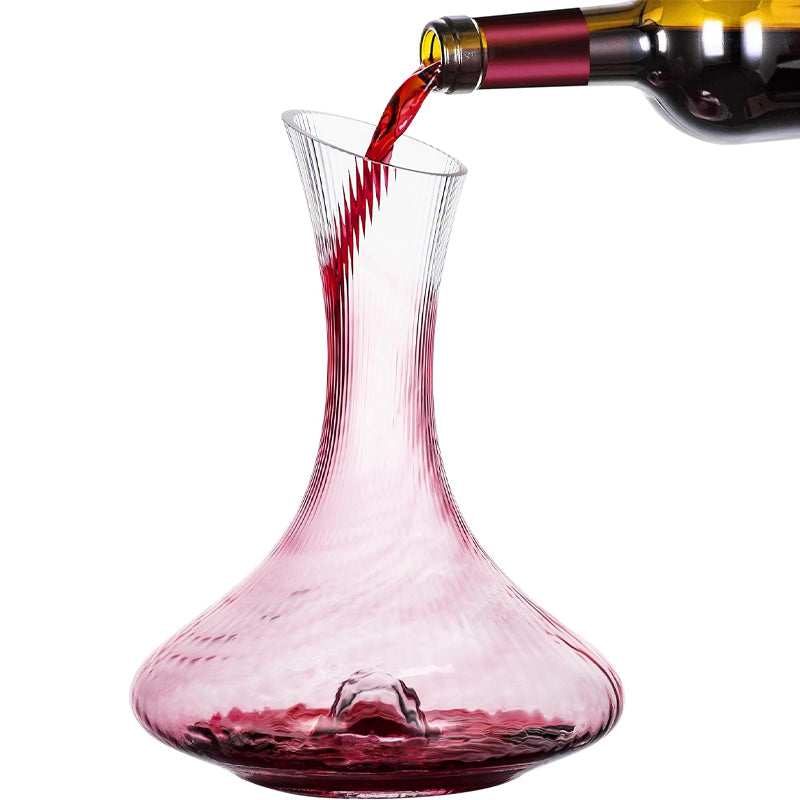 750ml Wine Decanter Lead-Free Crystal Glass Vertical Stripe Design Wine Accessories