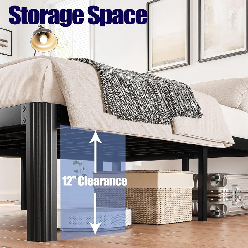 14 Inch Queen Bed Frame 3000 lbs Loading Capacity Squeak Resistant Bed Frame Platform