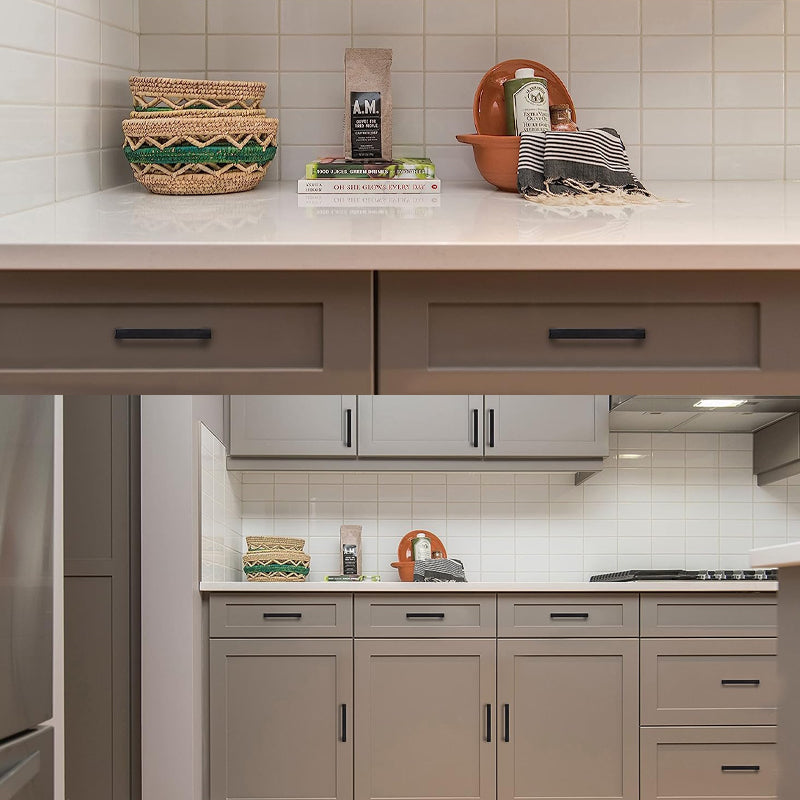 3'' Hole Center Cabinet Pull 30pcs Slim Square Bar Drawer Handle Black Drawer Pull