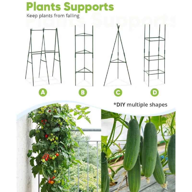 8x4x2 ft Galvanized Raised Garden Bed with 2 Tomato Cages for Outdoor Vegetable Flower