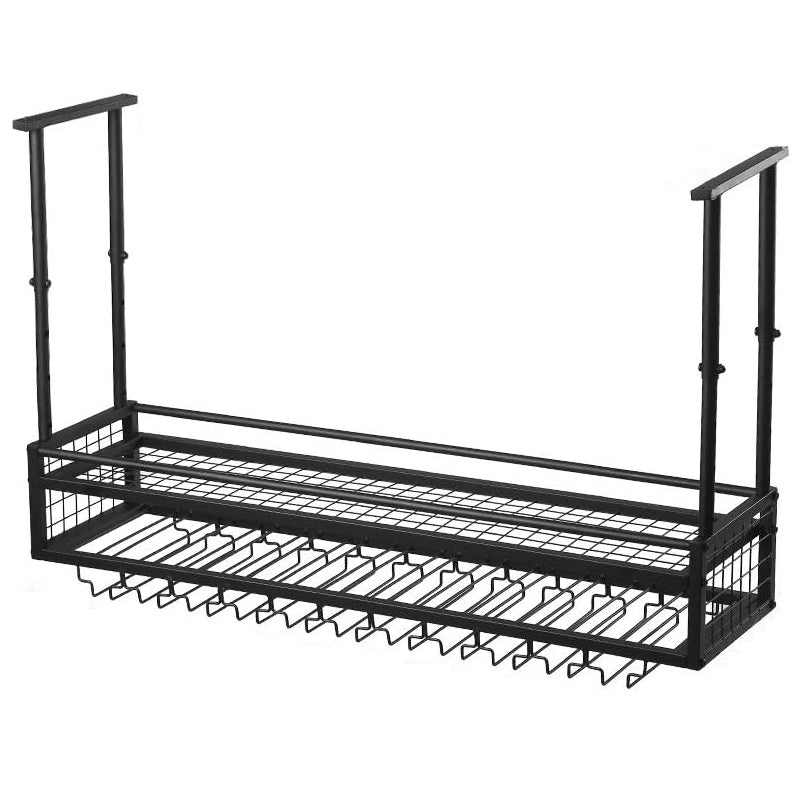 Ceiling Wine Glass Rack 47.2 x 11.8 inch Adjustable Industrial Wine Rack Shelf for Wall Metal Iron Wine Shelf