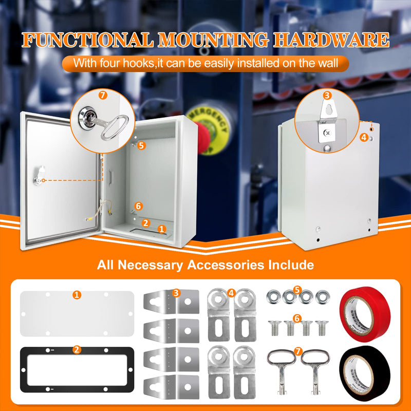24" x 16" x 10" Electrical Enclosure Outdoor Enclosure Waterproof Junction Box Dustproof Enclosure