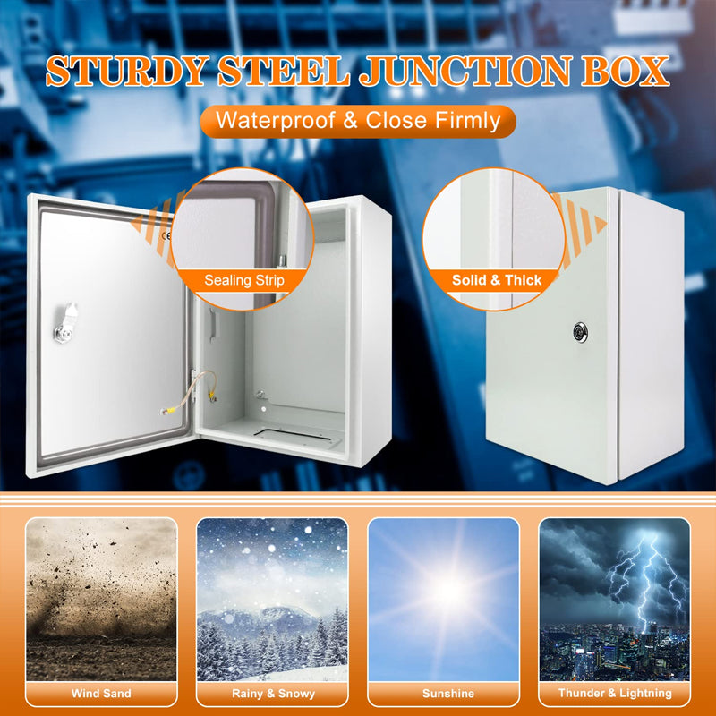 24" x 16" x 10" Electrical Enclosure Outdoor Enclosure Waterproof Junction Box Dustproof Enclosure