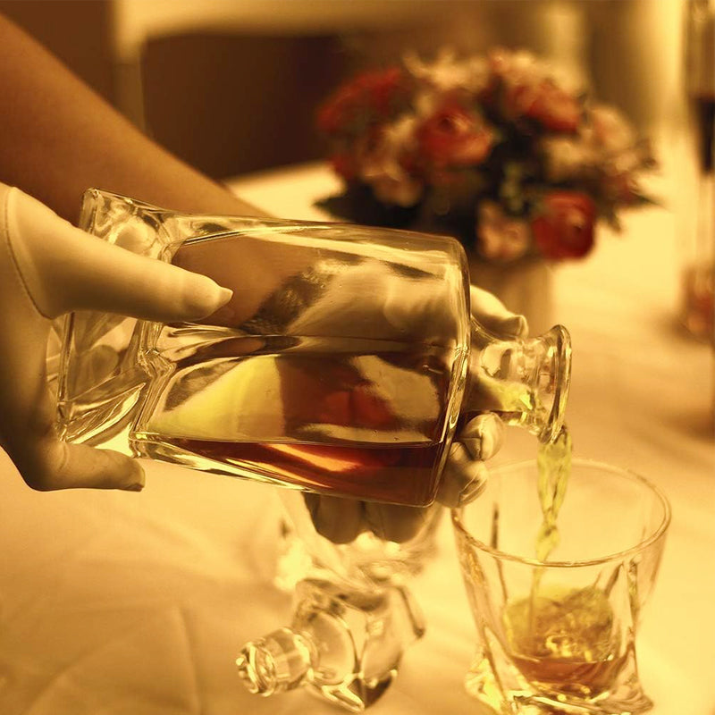 750ml/25oz Whiskey Decanter with Stopper Twisted Decanter for Liquor Scotch Bourbon Vodka Brandy