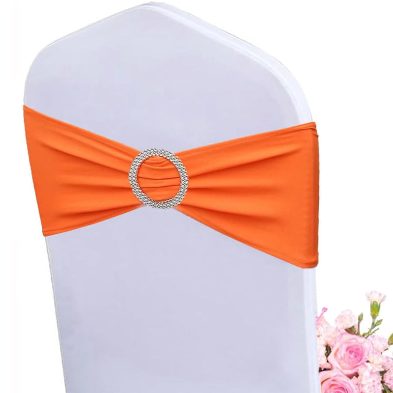 Gold Stretch Spandex Chair Sashes 50PCS Chair Sashes Spandex Stretch Chair Bows