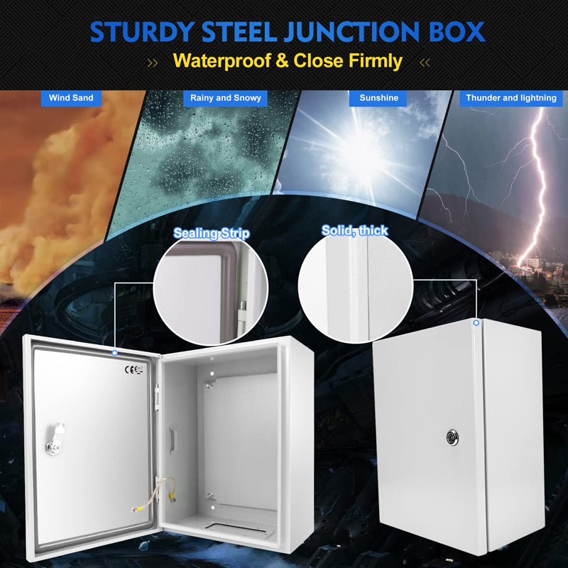 12" x 10" x 6" Electrical Enclosure Steel Electrical Junction Box NEMA 4X IP66 Enclosure Box