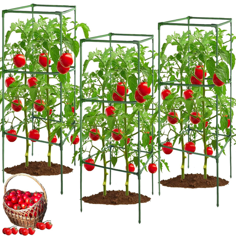 58 × 15.7 × 15.7 Inch Tomato Cages Square Tomato Plant Stakes Support Cages for Climbing Vegetables Flowers