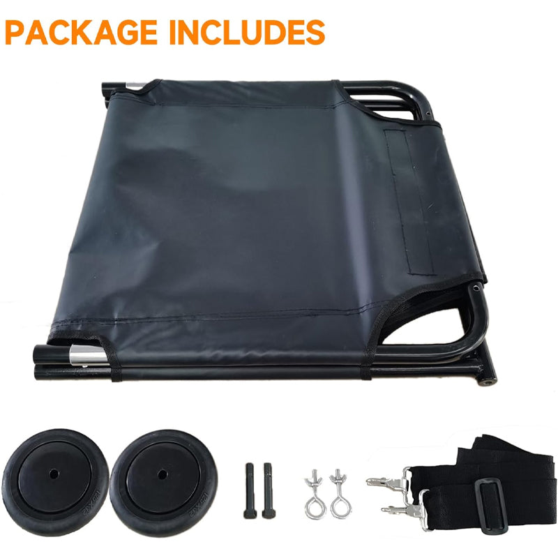 250lbs Capacity Animal Stretcher 48 x 26 Inch Dog Stretcher Pet Trolley with Noiseless Wheels