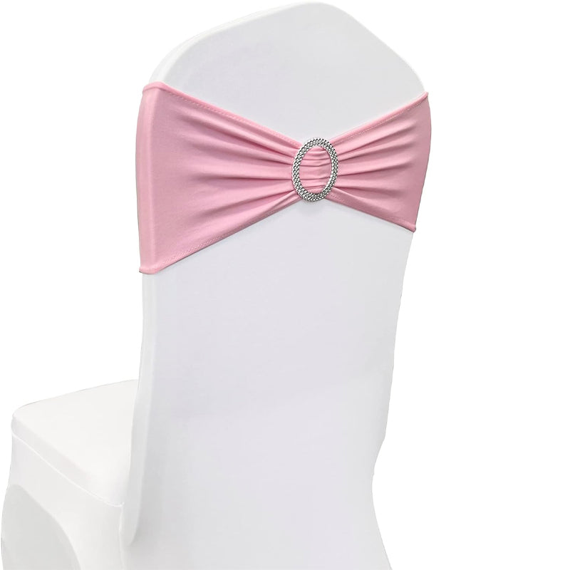 Stretch Spandex Chair Sashes 100PCS Spandex Chair Sashes Bands with Buckle Slider