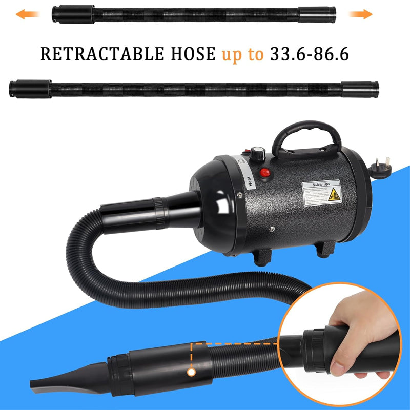 5.2HP 3500W Dog Dryer High Velocity Pet Hair Dryer Adjustable Temperature Pet Dryer Machine