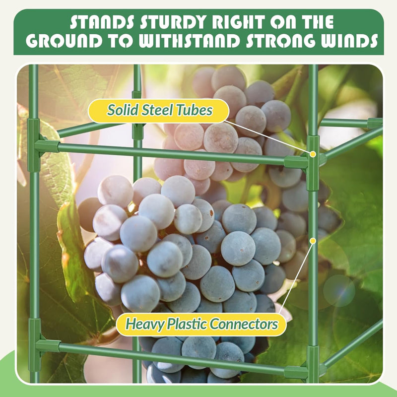 41.5 x 15 x 15 Inch Tomato Cages 8 pcs Garden Tomato Cage Square Plant Support Pole Steel Plant Tower