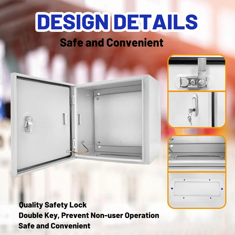 16" x 16" x 8" Outdoor Electrical Box Lockable Electrical Junction Box NEMA 4X Electrical Enclosure