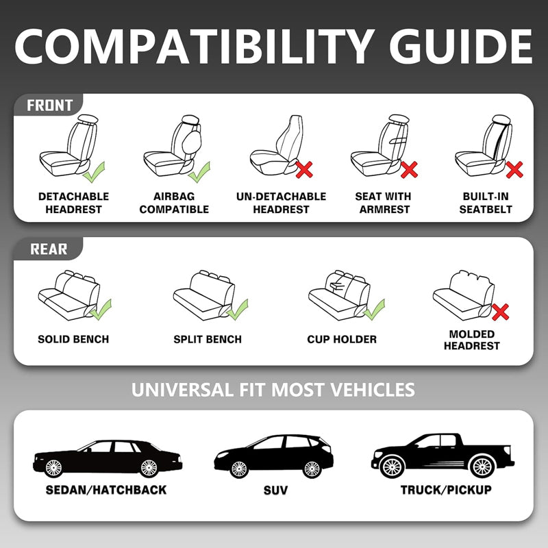 Wine Red Car Seat Covers Universal Leather Seat Covers for Cars Sedan SUV Truck for 5 Seats