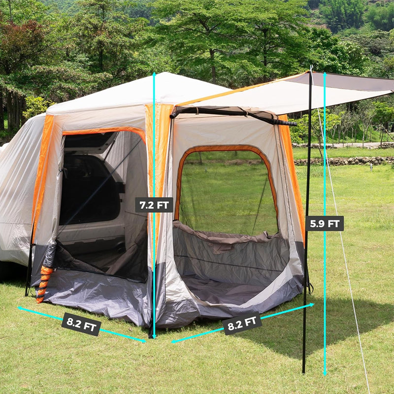 SUV Camping Tent Double Door Design Rainfly Waterproof Outdoor SUV Tent with Poles