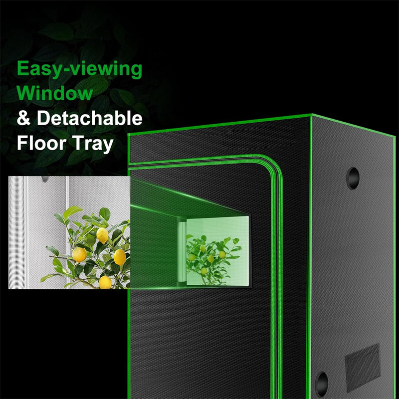 4x4 Grow Tent 48"x48"x80" Indoor Grow Tent High Reflective 600D Diamond Mylar Canvas