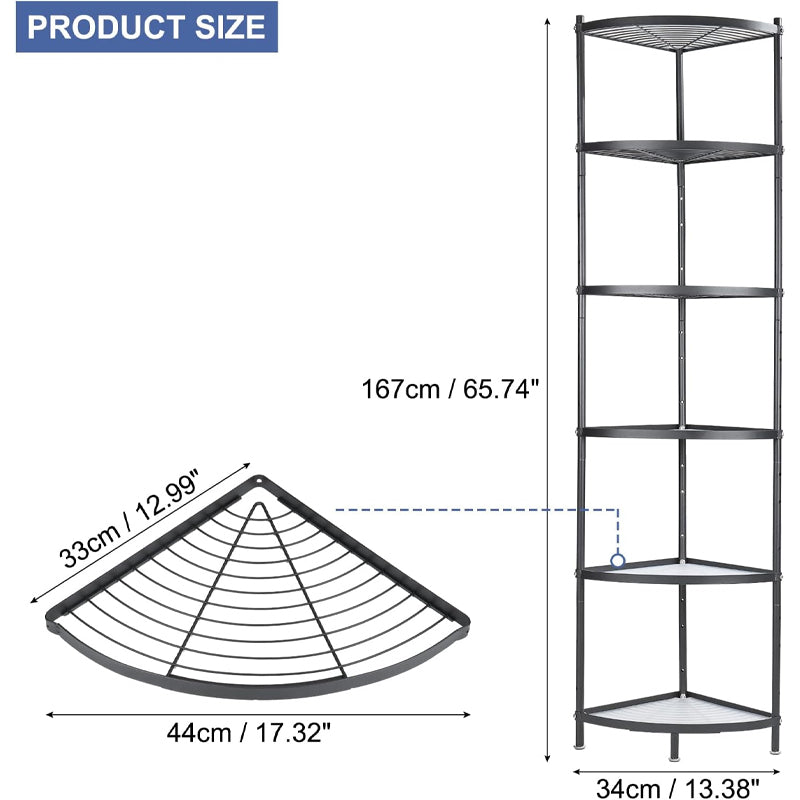 6-Tier Kitchen Cookware Stand Multi-layer Pot Rack Carbon Storage Organizer for Pans Pots and Kettles