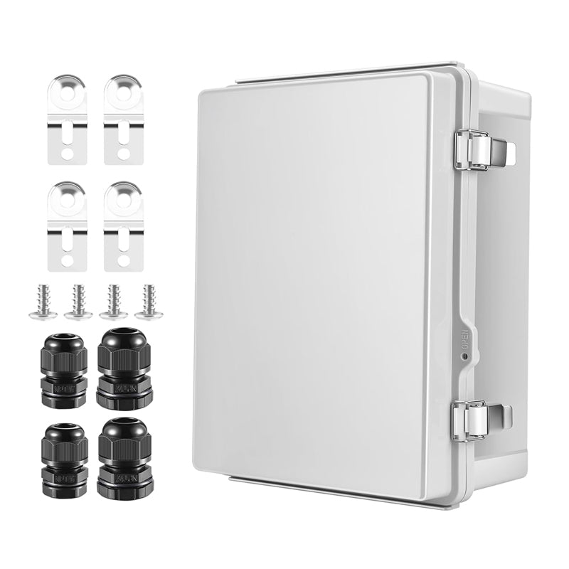 16.1" x 12.2" x 7.1" ABS Plastic Electrical Enclosure Outdoor Waterproof Junction Box IP67 Dustproof