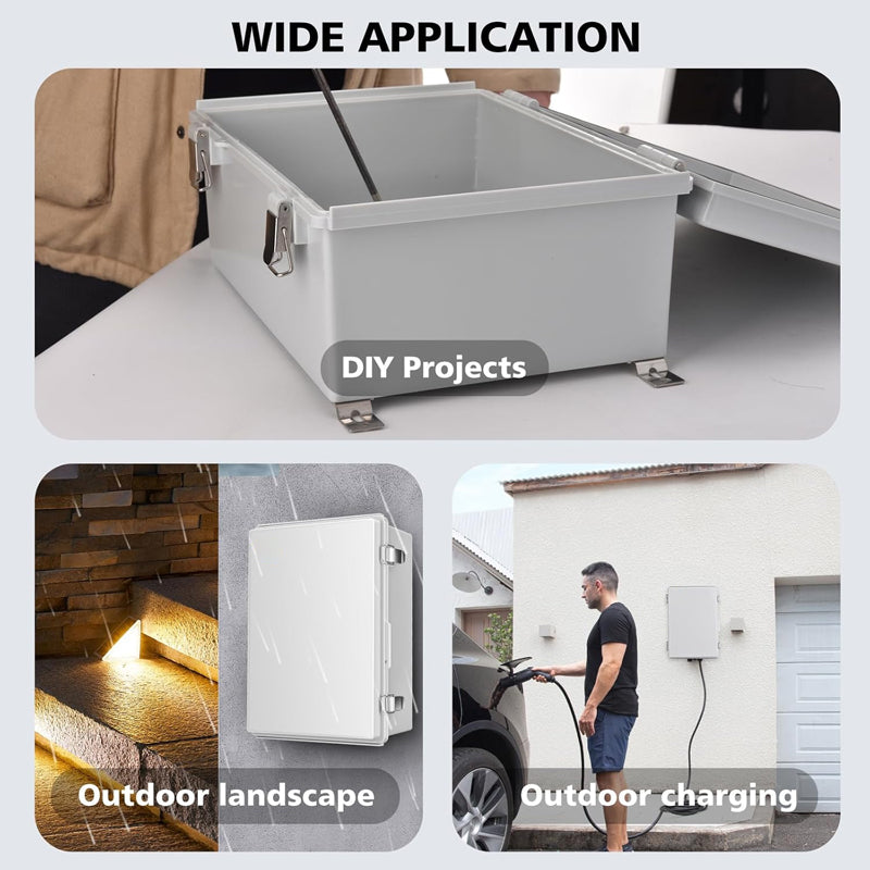 11.4" x 7.5" x 5.5" ABS Plastic Electrical Enclosure Waterproof Outdoor Junction Box for Electrical Projects