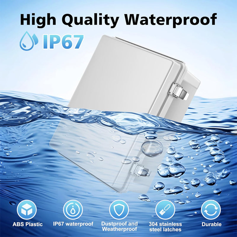 11.4" x 7.5" x 5.5" ABS Plastic Electrical Enclosure Waterproof Outdoor Junction Box for Electrical Projects