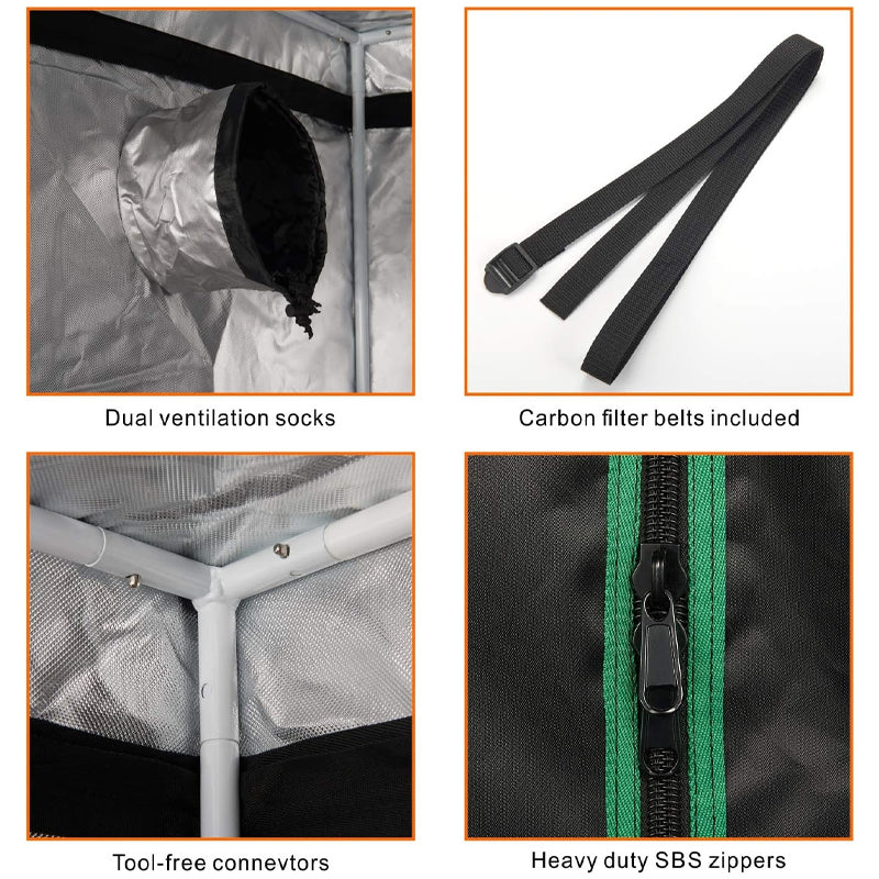 5x5 Grow Tent 57"x57"x80" with Observation Window Grow Tent for Hydroponic Indoor Plant Growing