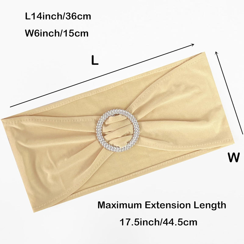 Stretch Spandex Chair Sashes 100PCS Spandex Chair Sashes Bands with Buckle Slider