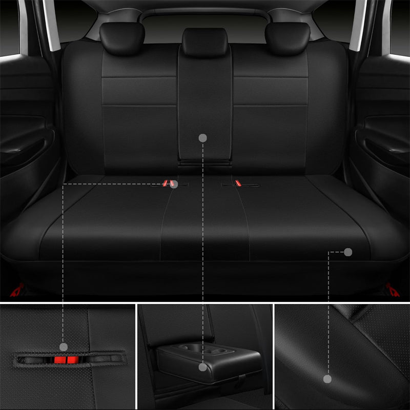 Leather Seat Covers Water Resistant 3D Foam Back Support Universal Car Seat Covers Full Set Seats