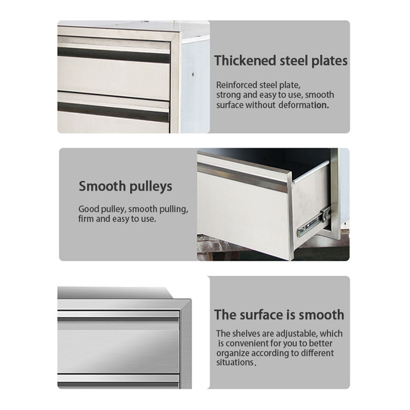Outdoor Kitchen Drawer Stainless Steel Built-in Grill With Three Drawers