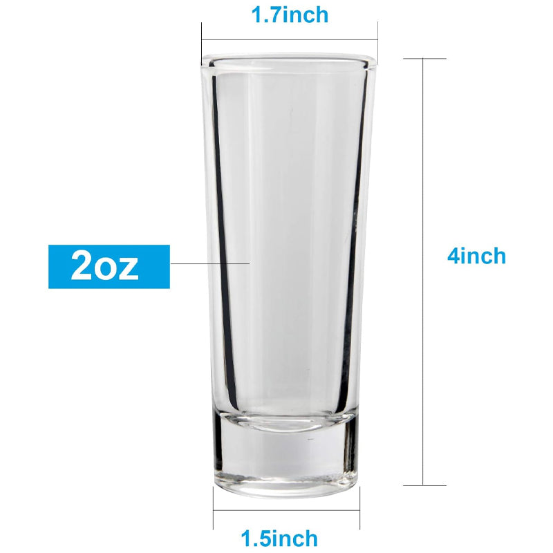 60ml/2oz Cylinder Spirits Shot Glass Lead Free Liquors Shot Glass Break-Resistant Leak-Proof