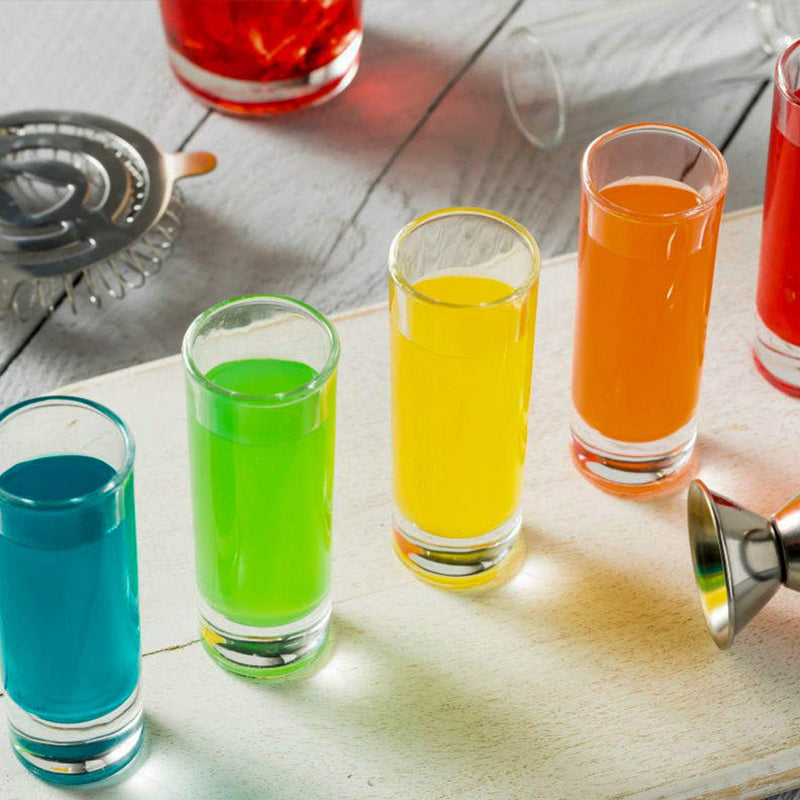 60ml/2oz Cylinder Spirits Shot Glass Lead Free Liquors Shot Glass Break-Resistant Leak-Proof