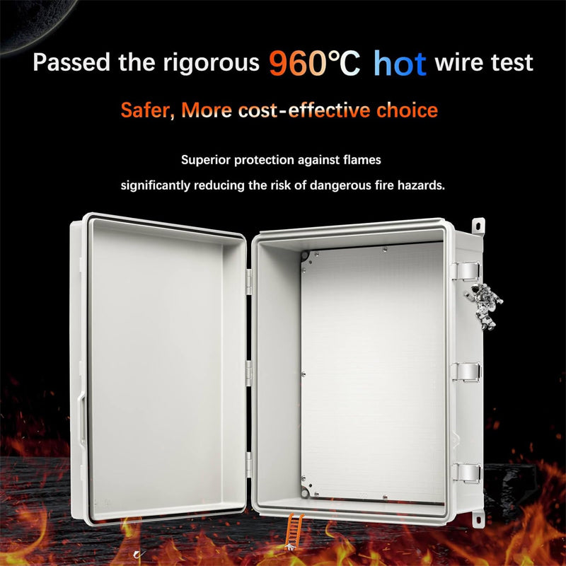 20.3" x 16.4" x 7.9" Alloy Plastic Electrical Enclosure IP67 Outdoor Junction Box Enclosure Box
