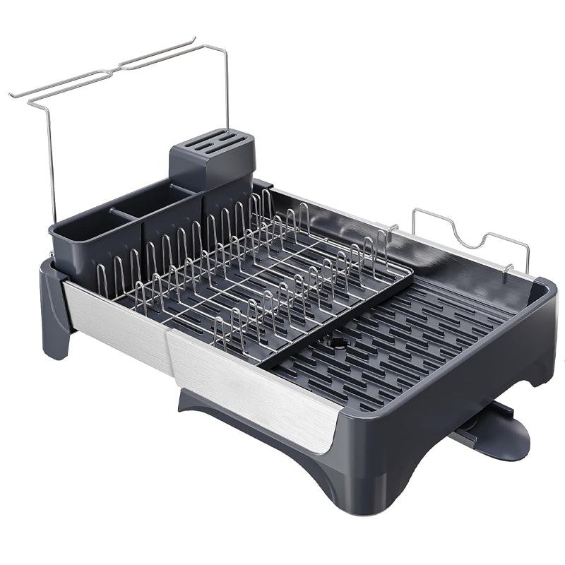 Stainless Steel Dish Drying Rack Expandable Utensil Holder Large Capacity Dish Drainer