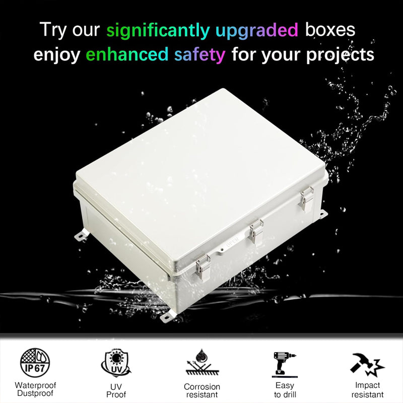 20.3" x 16.4" x 7.9" Alloy Plastic Electrical Enclosure IP67 Outdoor Junction Box Enclosure Box