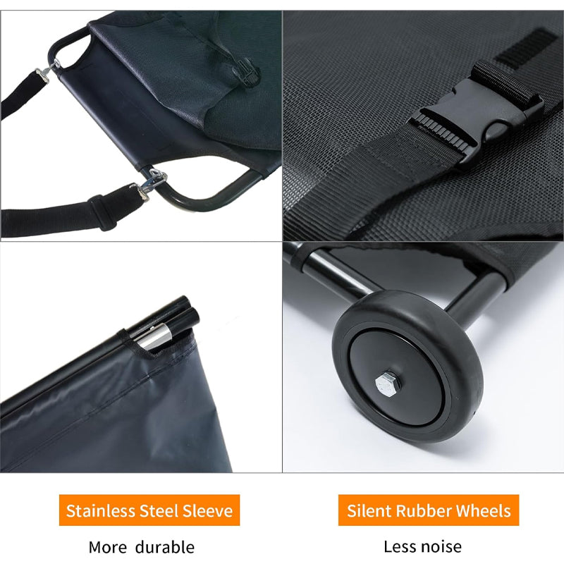 250lbs Capacity Animal Stretcher 48 x 26 Inch Dog Stretcher Pet Trolley with Noiseless Wheels