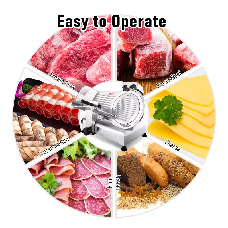 Meat Slicer Semi-Automatic Electric Deli Food Slicer Beef Fish Sausage Frozen Meat Slicer