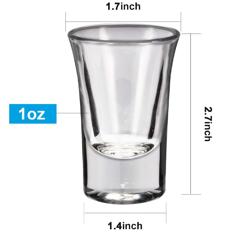 30ml/1oz Shot Glass Cone Shaped Spirits Shot Glass with Heavy Base Wide Mouth