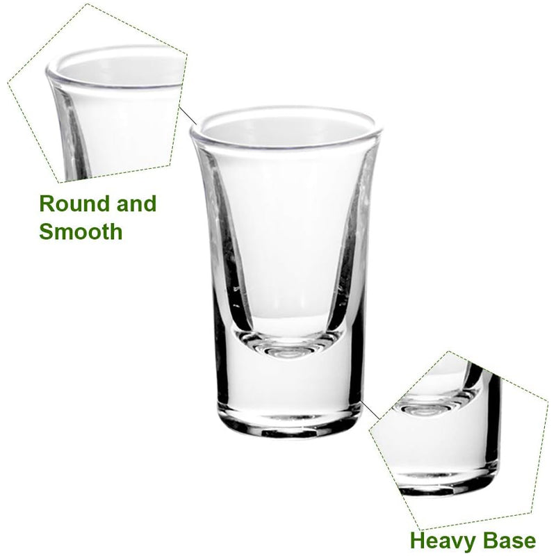 30ml/1oz Shot Glass Cone Shaped Spirits Shot Glass with Heavy Base Wide Mouth