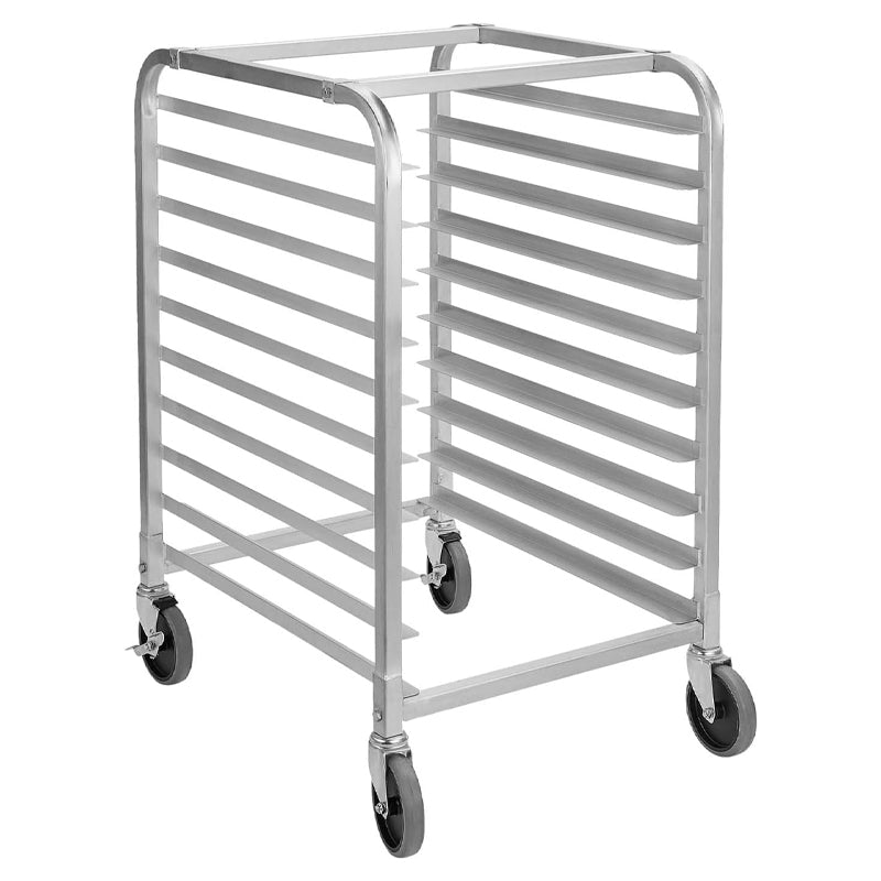 10-Tier Bun Pan Rack with Wheels Commercial Bakery Rack Aluminum Trolley Storage For Kitchen Home
