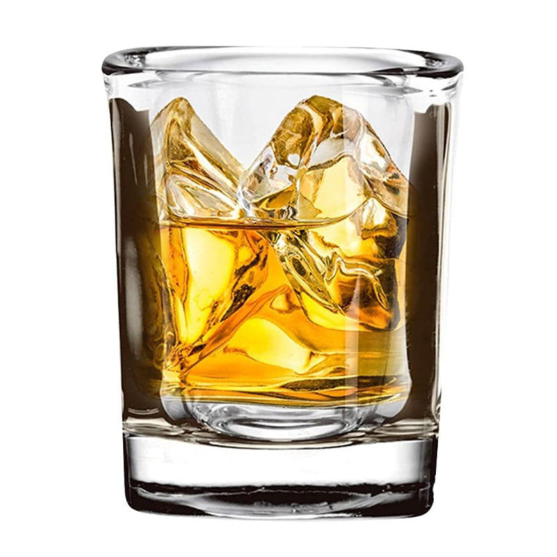 65ml/2.2oz Heavy Base Spirits Shot Glass Small Square Shot Glass for Vodka Whiskey Tequila